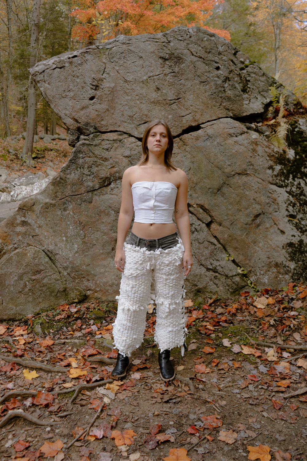 Atlas Pant- Zero Waste Woven Pants- Denim Waistband