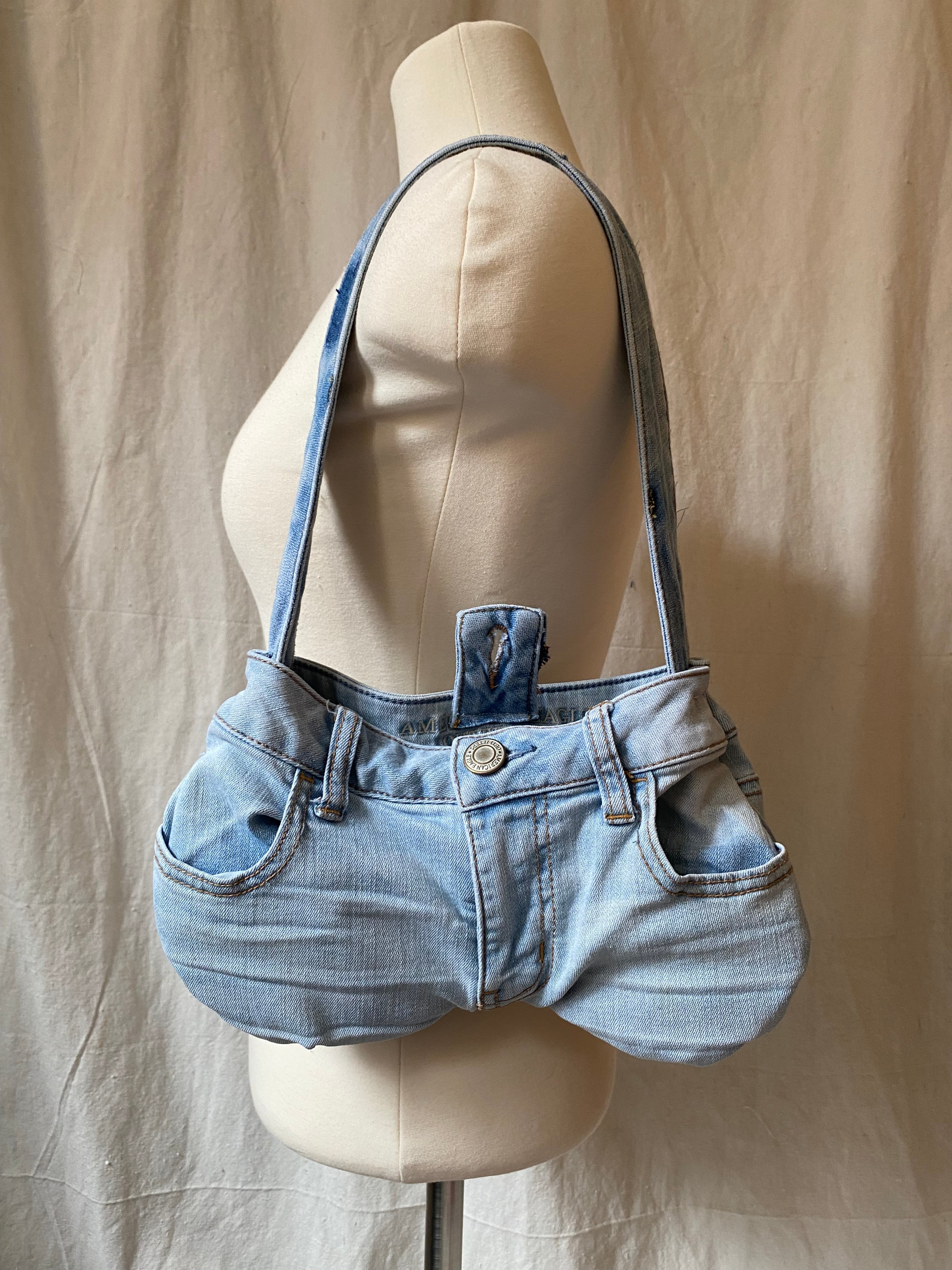 Mini Butt Bag- Recycled Denim Plush Mini Purse